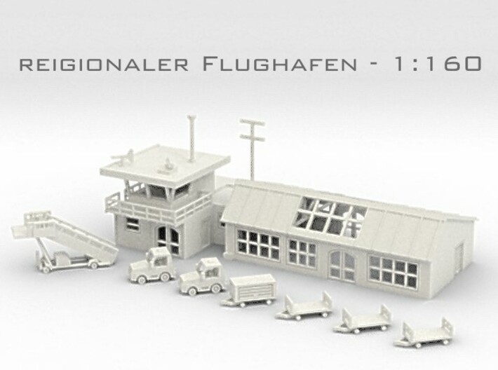 Flughafen - 1:160 (N scale) 3d printed zusammengesetzt - composite