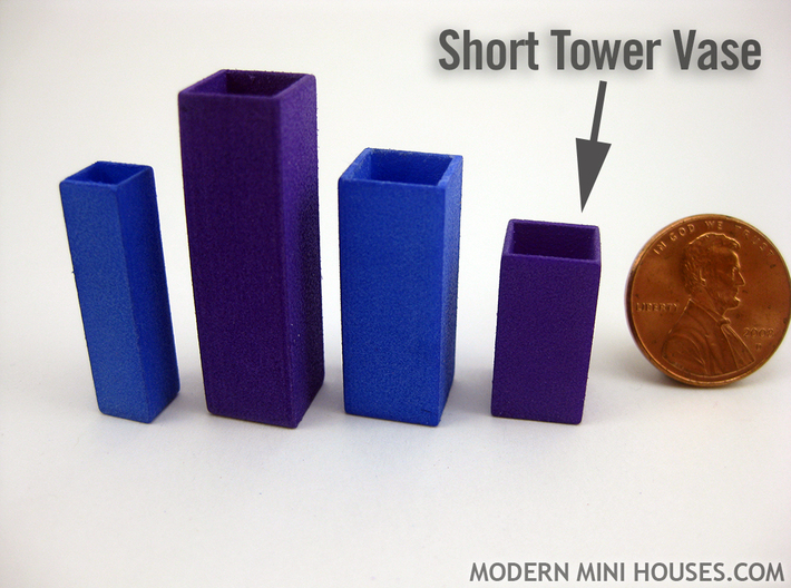Tower Vase Short 1:12 scale 3d printed (actual material is Purple Strong &amp; Flexible Polished)
