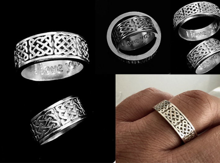 Celtic knot ILY Ring Size 13 3d printed 