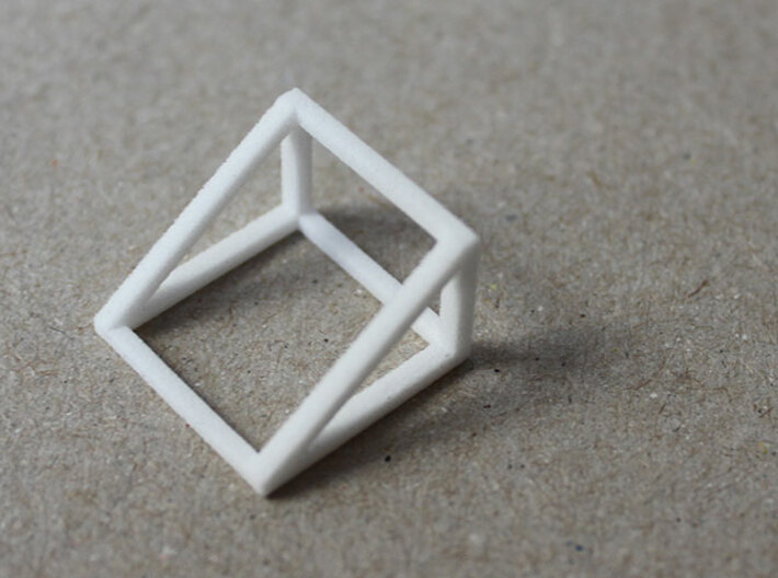 CUBE - ring or pendant - 2P 3d printed