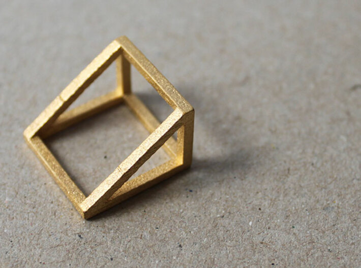 CUBE - ring or pendant - 2P 3d printed