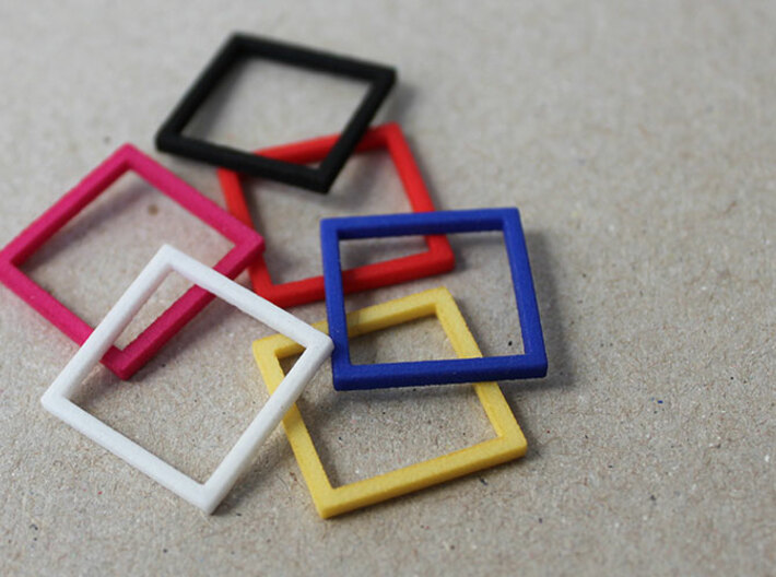 CUBE - ring or pendant - Color accent 3d printed
