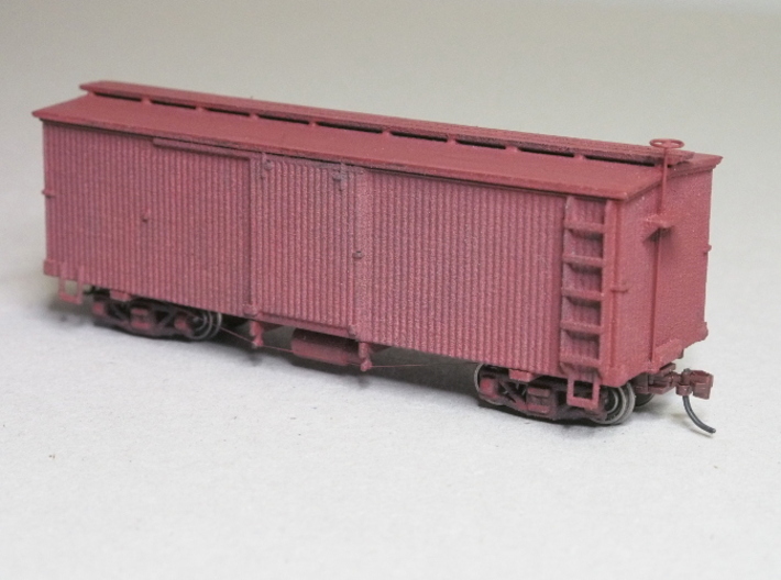 HOn30 25 foot Boxcar 3d printed finished model using extra parts
