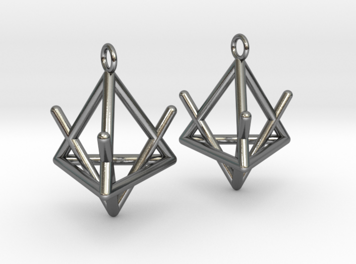 Pyramid triangle earrings type 2 3d printed