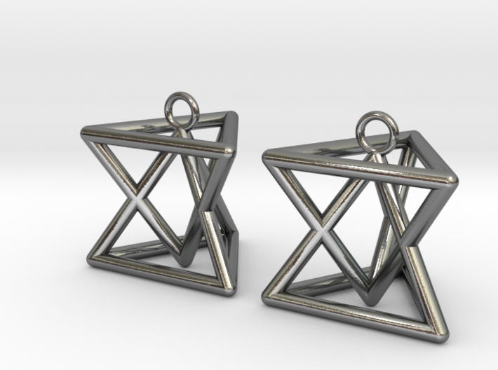 Pyramid triangle earrings type 7 3d printed