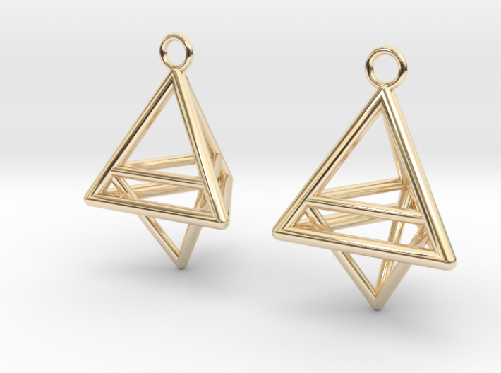 Pyramid triangle earrings type 10 3d printed