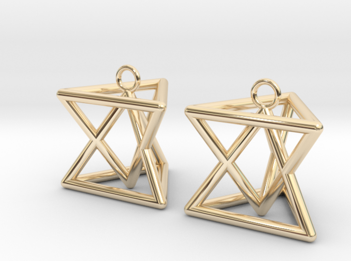 Pyramid triangle earrings type 7 3d printed