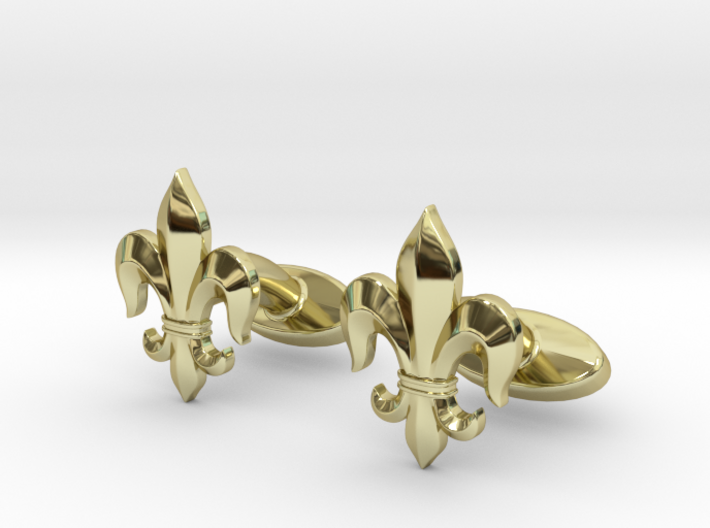 Fleur-de-lis Cufflinks 3d printed