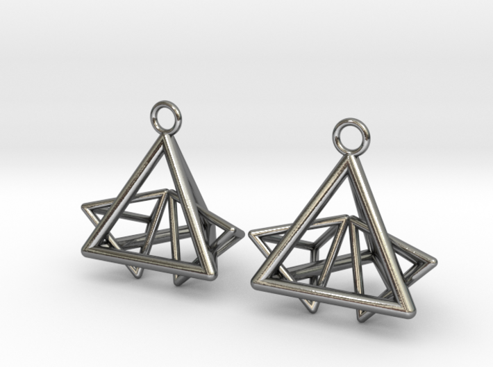 Pyramid triangle earrings type 12 3d printed