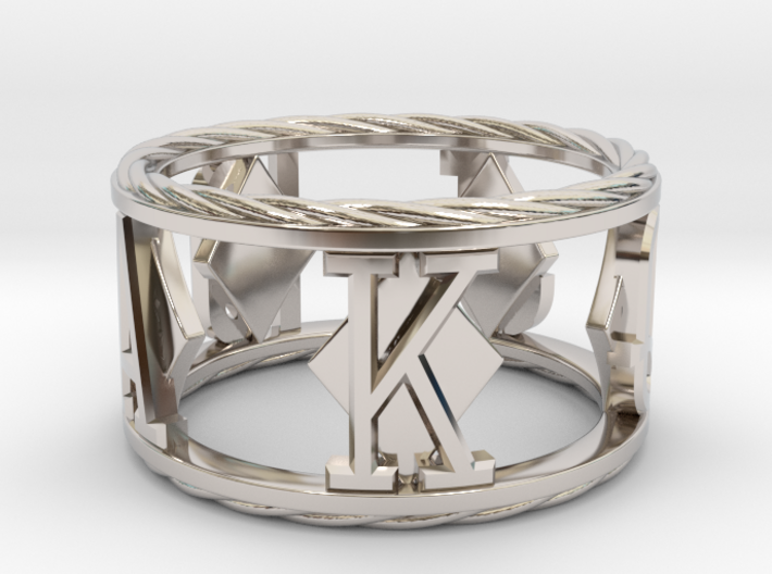 Royal Flush Diamonds Ring 3d printed