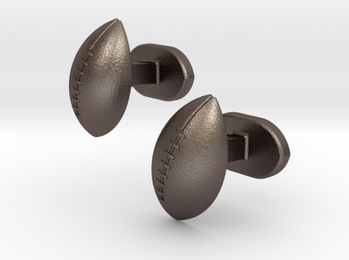 Rugby ball cufflinks 3d printed