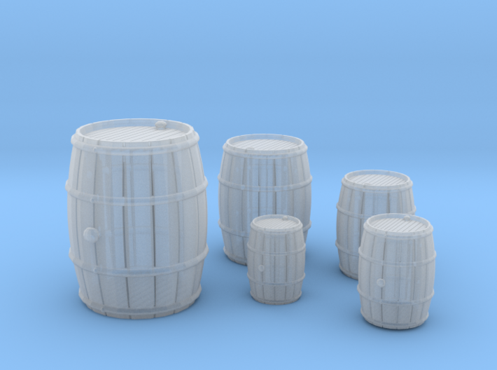 Wooden Barrels Set 3d printed