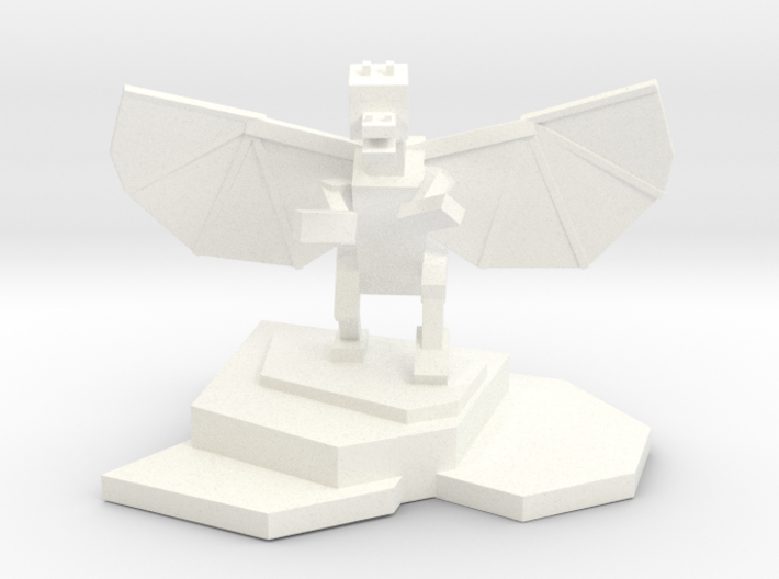 Ender Dragon Statue 3d printed White Strong &amp; Flexible Polished