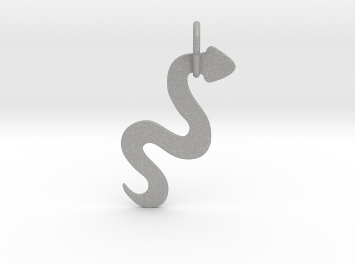 Silver Serpent Pendant 3d printed