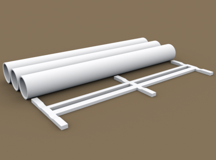 TT Scale Smmps Wagon Steel Tubes Cargo 3d printed TT Scale Smmps Wagon Steel Tubes Cargo - individual parts