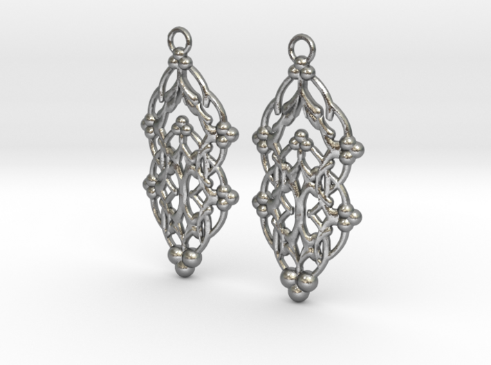 Quilted Sq Earrings (Open Gates) 3d printed