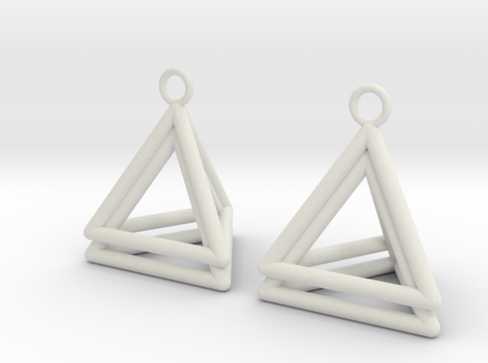 Pyramid triangle earrings type 4 3d printed