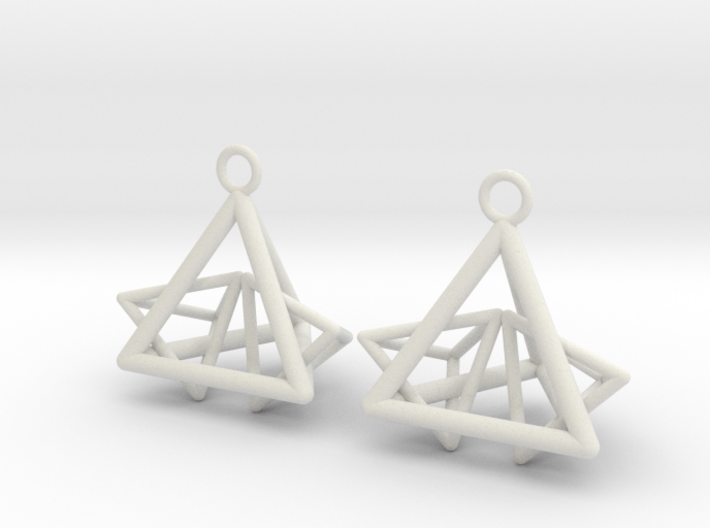 Pyramid triangle earrings type 12 3d printed