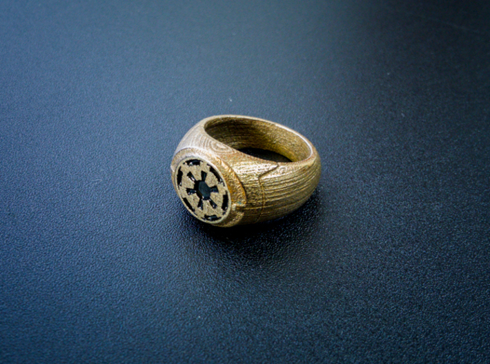 Imperial Signet Ring 3d printed Photo of the ring with paint applied. *Item does NOT arrive painted!