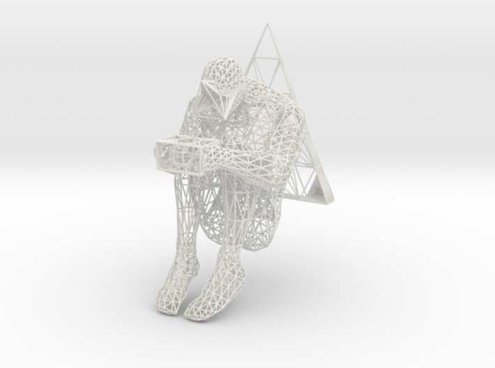 Tied Hands Sculpture Wireframe - 260mm 3d printed 