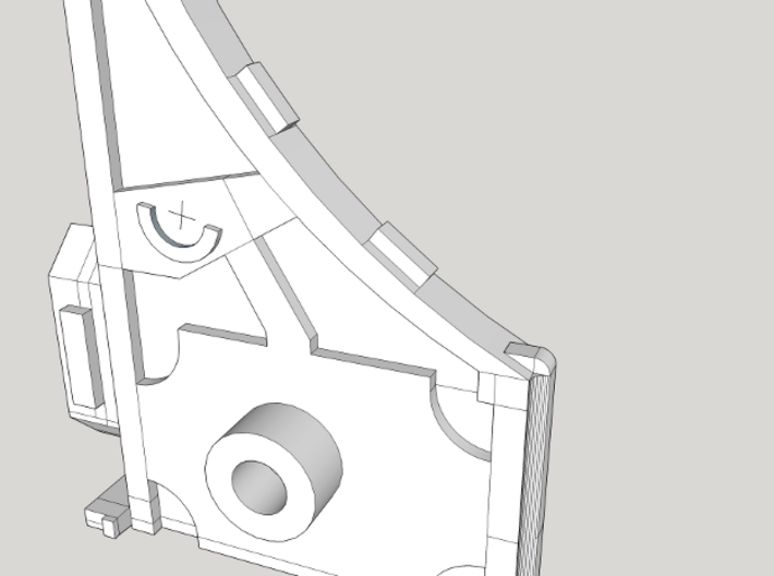 Bulkhead End Lite V1 3d printed Showing position for optional 2mmx2mm magnet