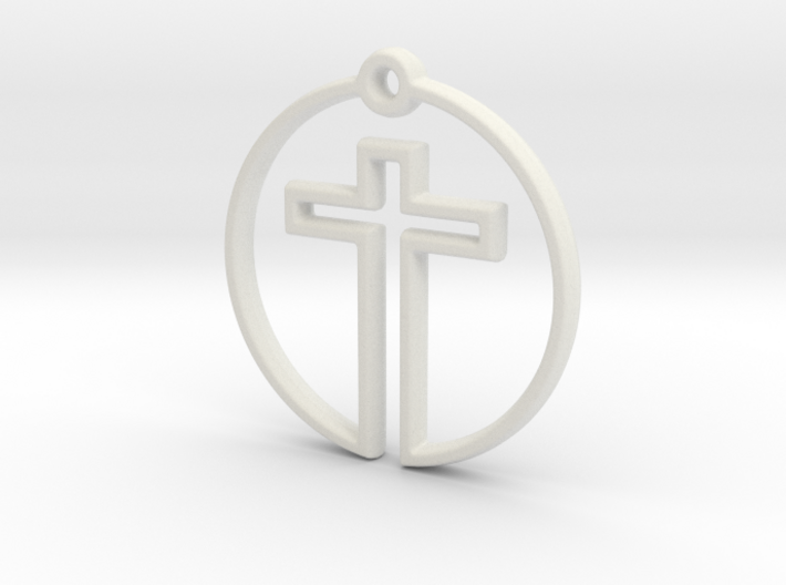 Cross in Circle 3d printed