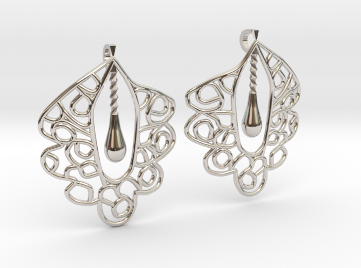 Granada Earrings (Curved Shape). 3d printed
