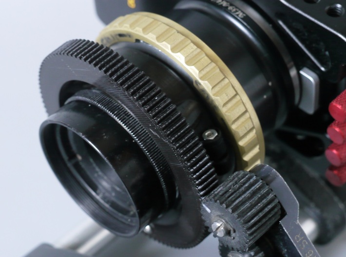 Arri .8 pitch follow focus Gear Cooke Panchro 3d printed Follow focus ring on 50mm Cooke Panchro (with PL adapter to M43))