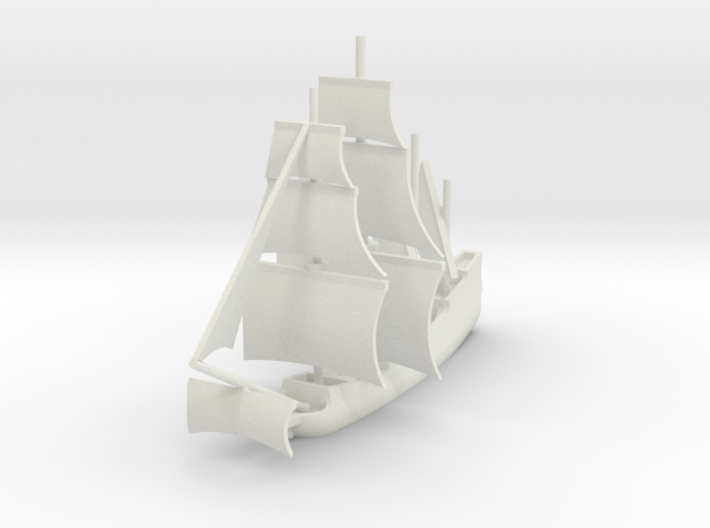 1/1000 Sailing Steam Galleon 3d printed