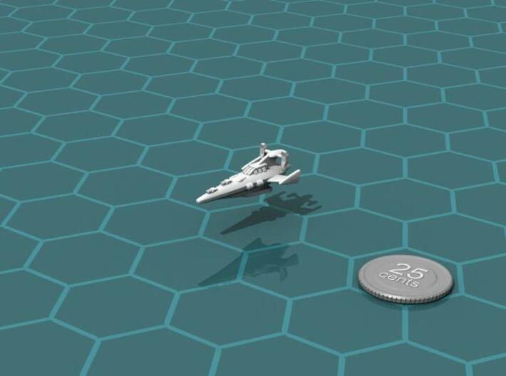 Novus Regency Corvette 3d printed Render of the model, with a virtual quarter for scale.