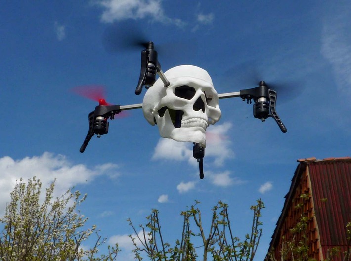 Skull case for Micro Drone 3.0 3d printed drone case &quot;skull&quot; for Micro Drone 3.0, 3D printed in white nylon