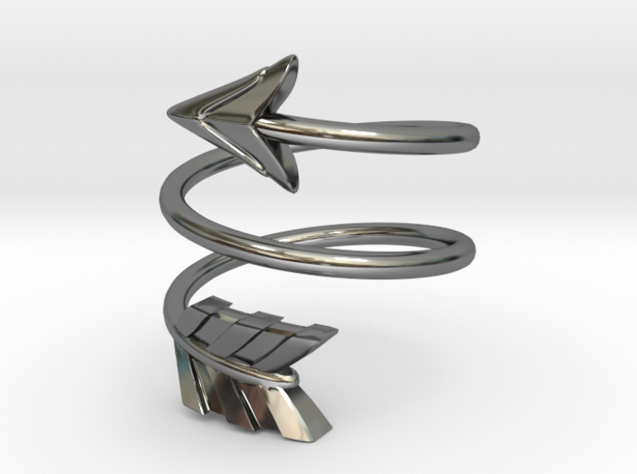 Spiral Arrow Ring - 18.19mm - US Size 8 3d printed