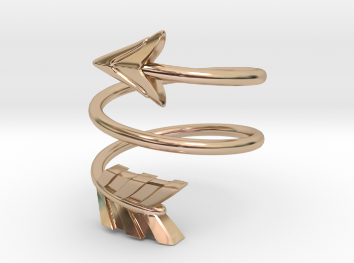 Spiral Arrow Ring - 17.35mm - US Size 7 3d printed 