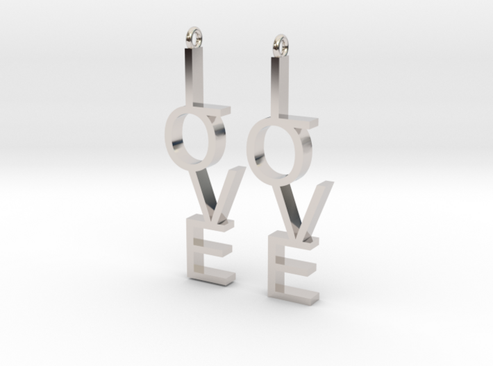 Love Earrings Small 3d printed