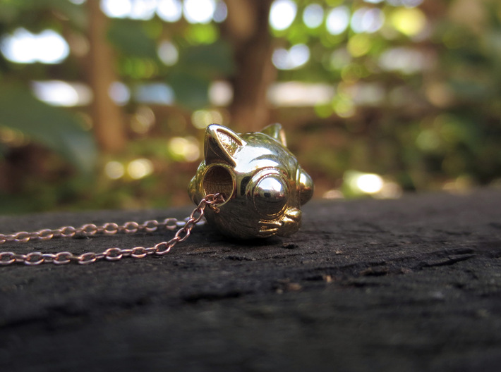 Reversible Cat head pendant 3d printed Photo of side two