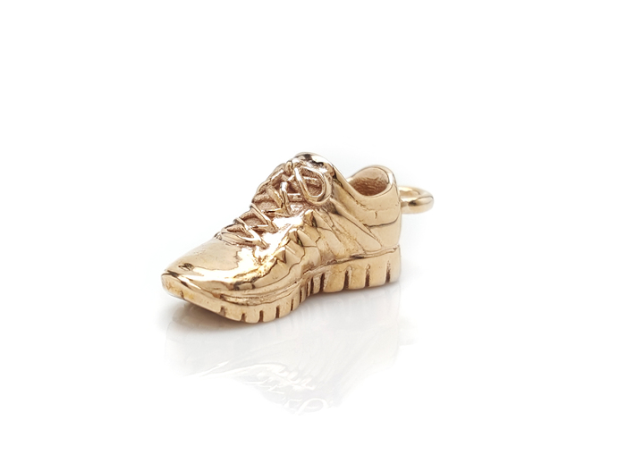 Running Shoe Charm 3d printed Polished Bronze