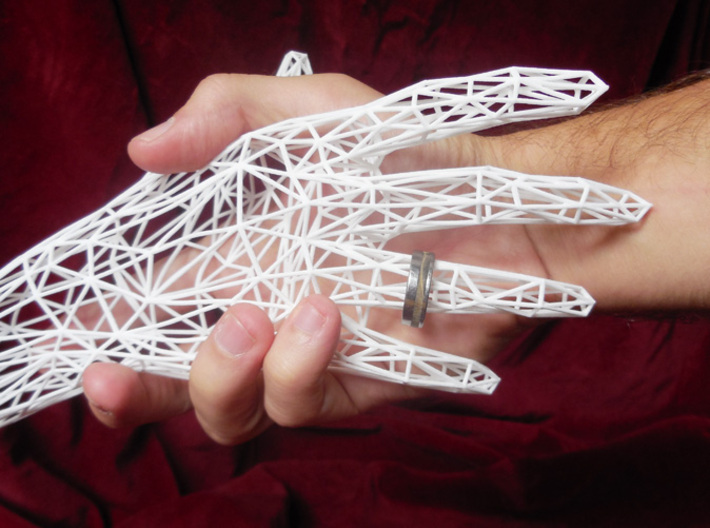 Wireframe hand - Jewelry Display Model 3d printed 