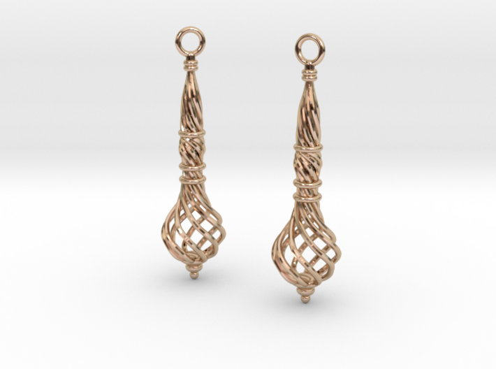 Bound Coil Earrings 3d printed 