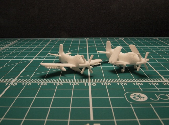 Douglas A2D Skyshark (2 airplanes set) 6mm 1/285 3d printed 