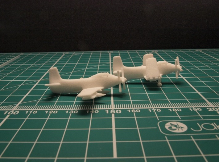 Douglas A2D Skyshark (2 airplanes set) 6mm 1/285 3d printed 