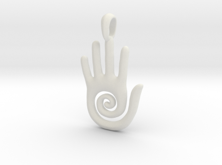 Hopi Spiral Hand Creativity Symbol Jewelry Pendant 3d printed