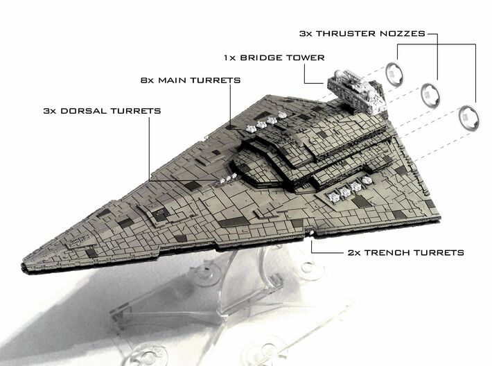 (Armada) Imperial Star Destroyer I Mod Kit 3d printed