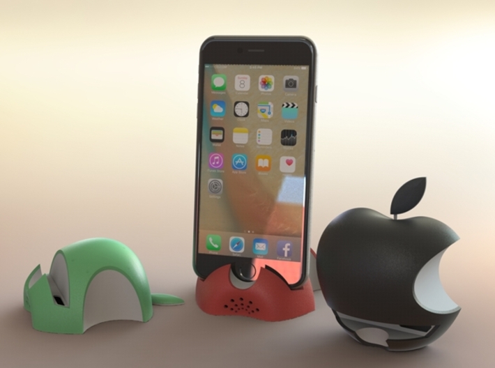 iPhone 6S/6S Plus Dock-Black 3d printed 3D Rendered images of iPhone 6S Plus with Green,Red & Black colour dock