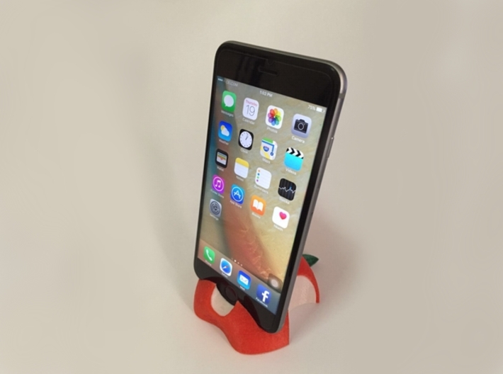 iPhone 6S/6S Plus Dock-Red 3d printed Photo of iPhone 6S with casing dock on PLA printed product.