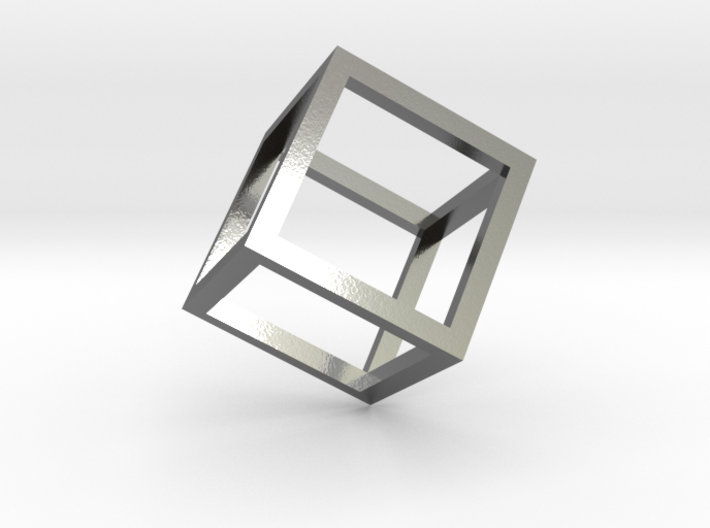 Cube Outline Pendant 3d printed 