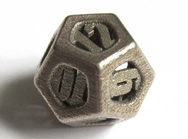 Thoroughly Modern d12 3d printed In Stainless Steel