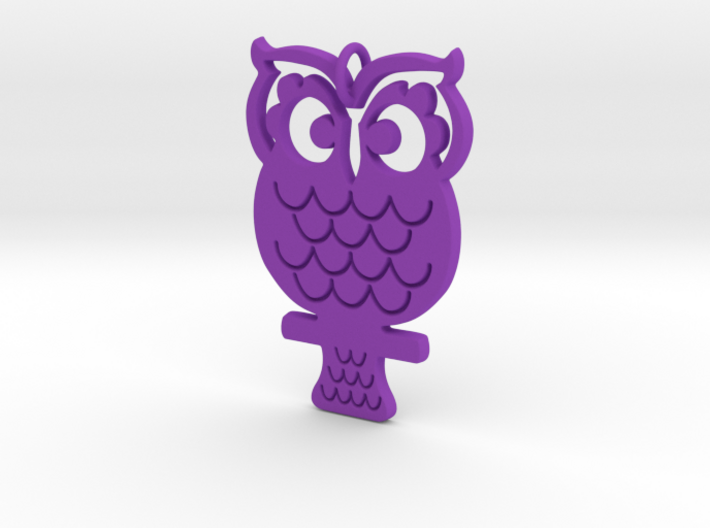 Retro Owl Pendant 3d printed