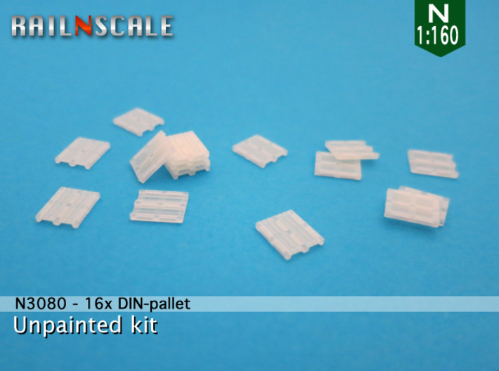16x DIN-pallet (N 1:160) 3d printed 