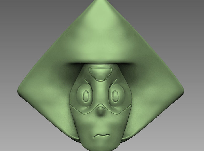 Steven Universe Peridot charm 3d printed Front view 3D Sculpt render in software