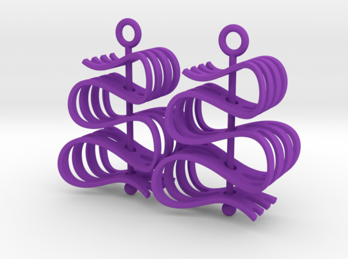 Ribbon -- Earrings that spin 3d printed 